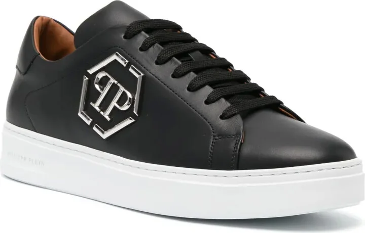 Logo-Plaque Leather Sneakers - Image 2