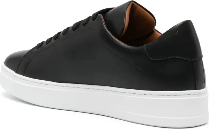 Logo-Plaque Leather Sneakers - Image 3
