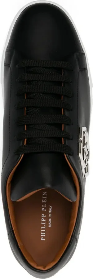 Logo-Plaque Leather Sneakers - Image 4