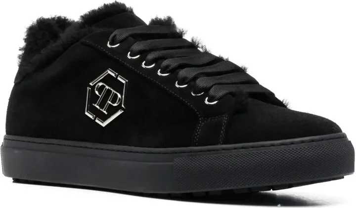 Logo-Plaque Leather Sneakers - Image 2