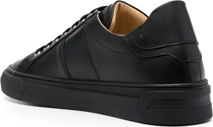 Logo-Plaque Leather Sneakers - Image 3