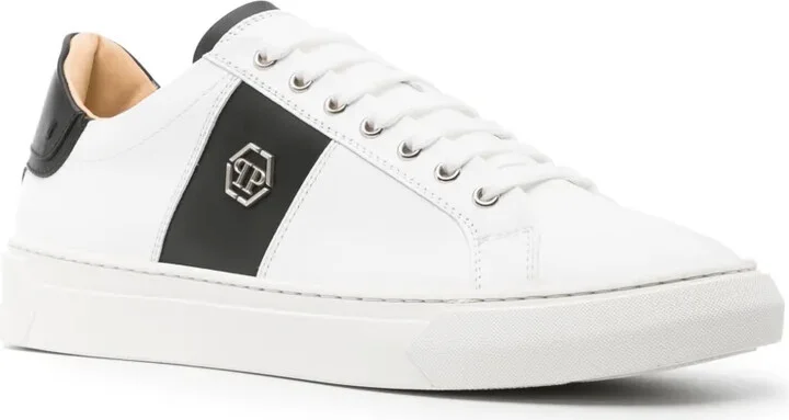 Logo-Plaque Leather Sneakers - Image 2