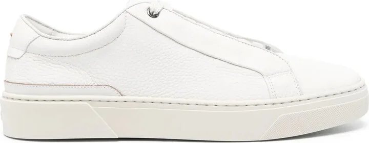 Logo-Plaque Leather Sneakers