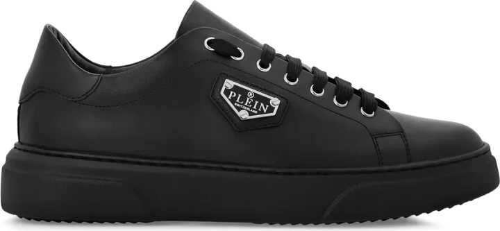 Logo-Plaque Leather Sneakers