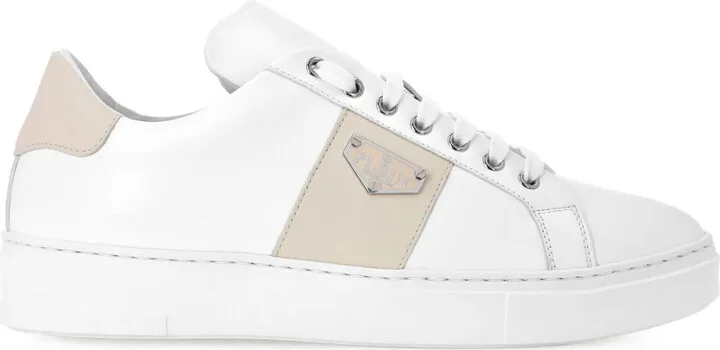 Logo-Plaque Leather Sneakers