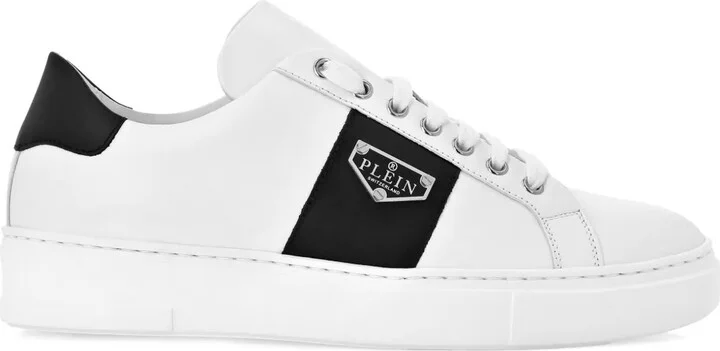 Logo-Plaque Leather Sneakers
