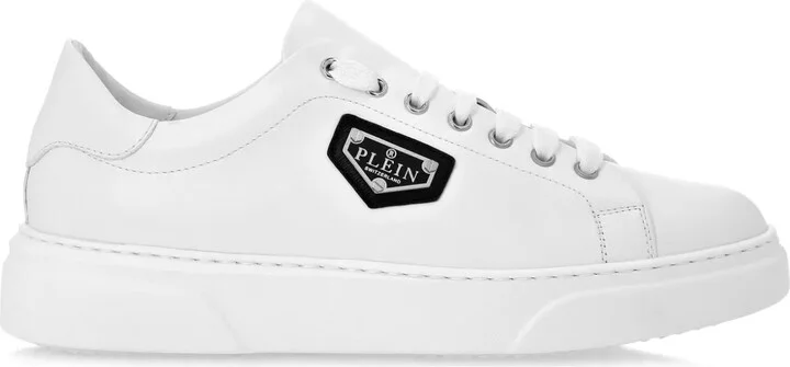 Logo-Plaque Leather Sneakers
