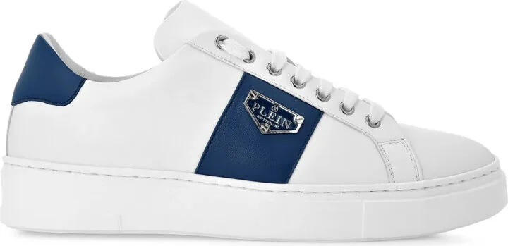 Logo-Plaque Leather Sneakers