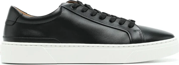 Logo-Plaque Leather Sneakers