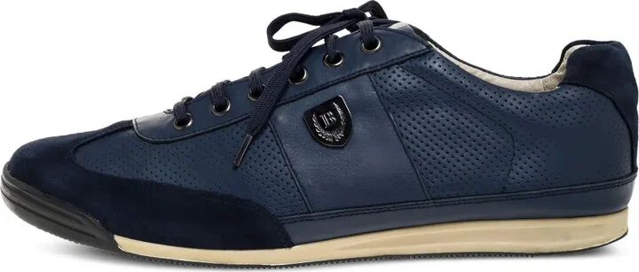 Logo-Plaque Leather Sneakers