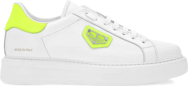 Logo-Plaque Leather Sneakers