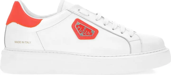 Logo-Plaque Leather Sneakers