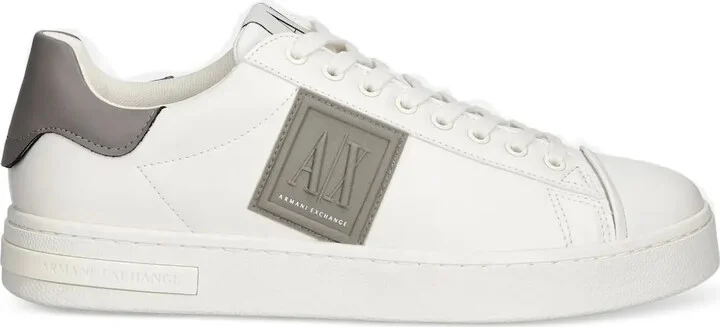 Logo-Plaque Leather Sneakers