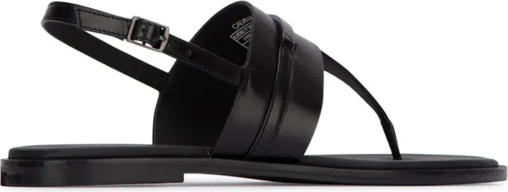 Logo-Plaque Leather Thong Sandals - Image 3