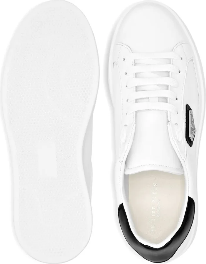 Logo-Plaque Leather Trainers - Image 3