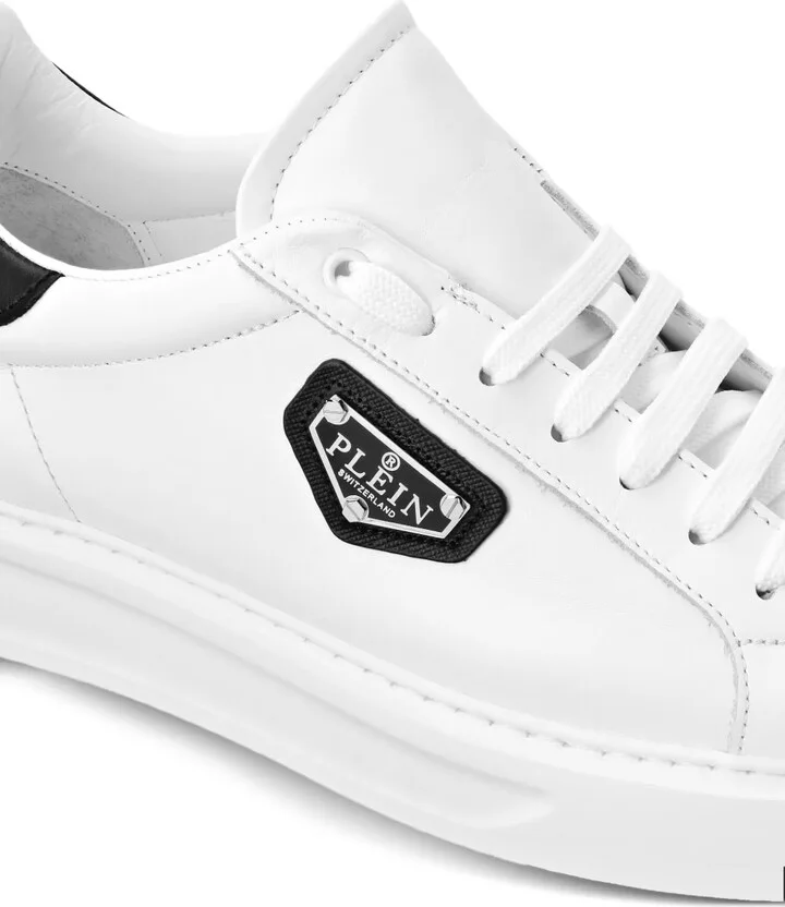 Logo-Plaque Leather Trainers - Image 4