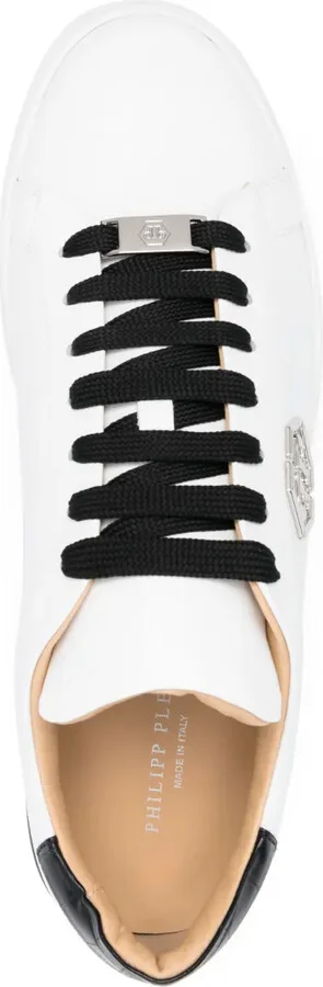 Logo-Plaque Low-Top Leather Sneakers - Image 4
