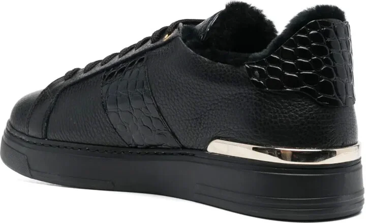 Logo-Plaque Low-Top Leather Sneakers - Image 3