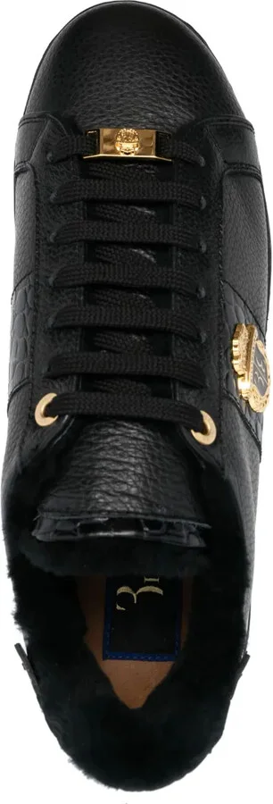 Logo-Plaque Low-Top Leather Sneakers - Image 4