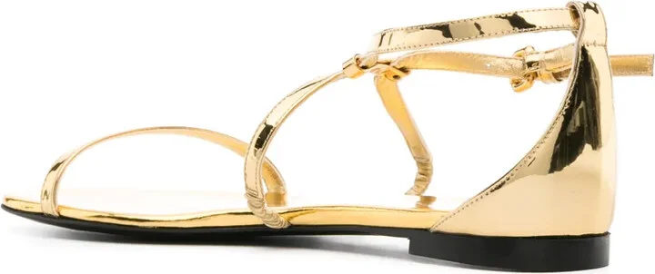 Logo-Plaque Metallic Sandals - Image 3