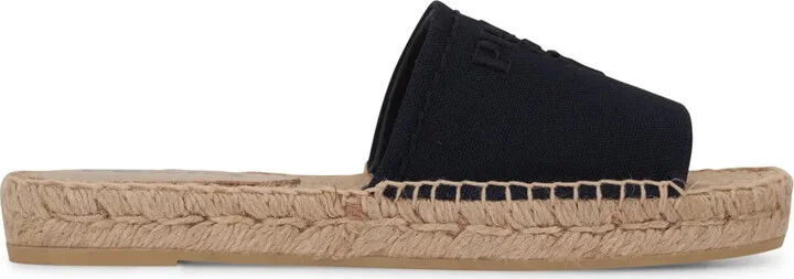 Logo-Plaque Open-Toe Espadrilles