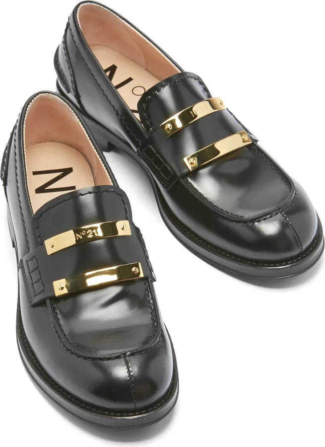 Logo-Plaque Panelled Loafers - Image 4