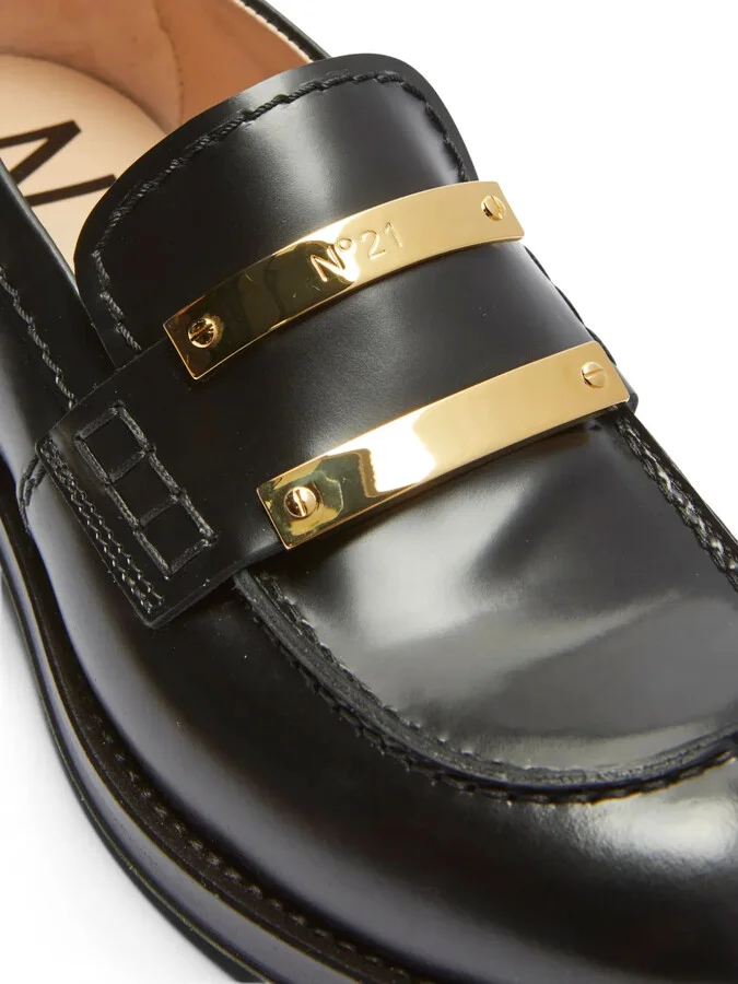 Logo-Plaque Panelled Loafers - Image 5