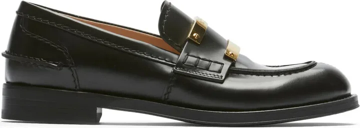 Logo-Plaque Panelled Loafers