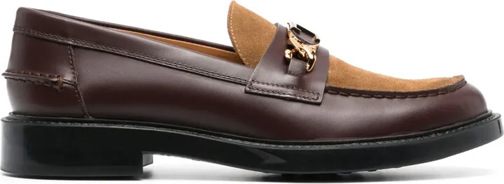 Logo-Plaque Panelled Loafers