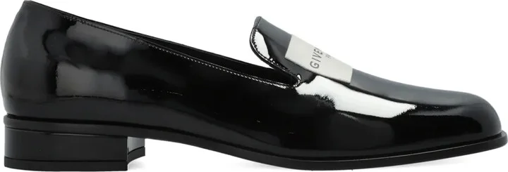 Logo-Plaque Patent Leather Loafers