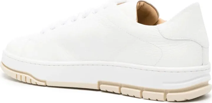 Logo-Plaque Pebbled Leather Sneakers - Image 3