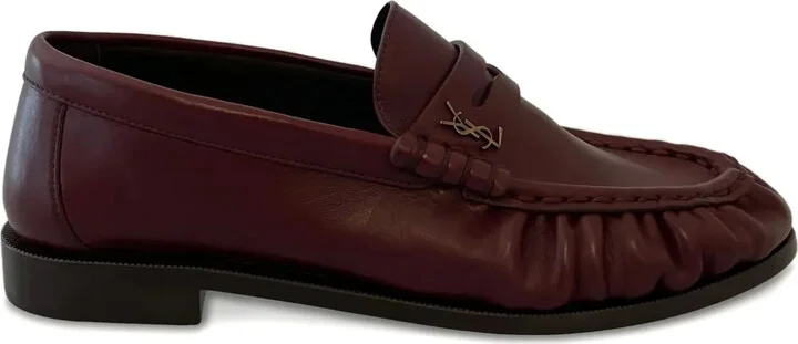Logo-Plaque Pleated-Effect Loafers