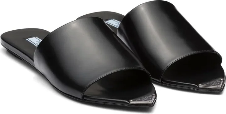 Logo Plaque Pointed-Toe Sandals - Image 2