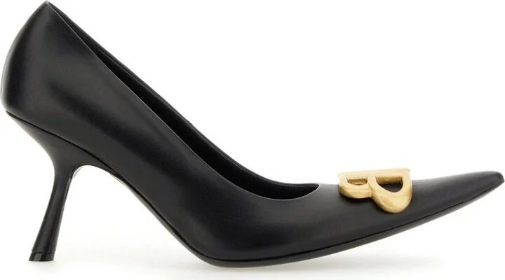 Logo Plaque Pointedtoe Heels