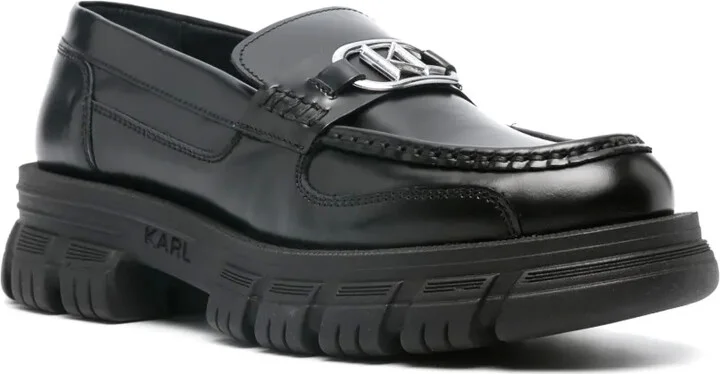 Logo-Plaque Ridged-Sole Loafers - Image 2