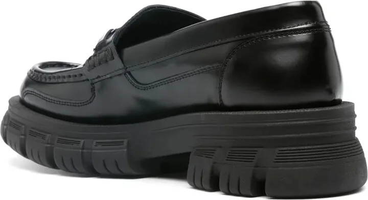 Logo-Plaque Ridged-Sole Loafers - Image 3