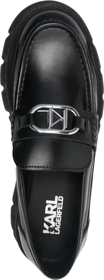Logo-Plaque Ridged-Sole Loafers - Image 4