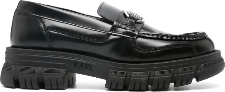Logo-Plaque Ridged-Sole Loafers