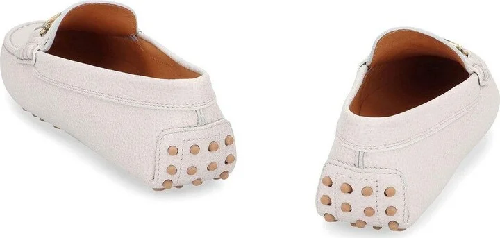 Logo Plaque Round Toe Loafers - Image 3