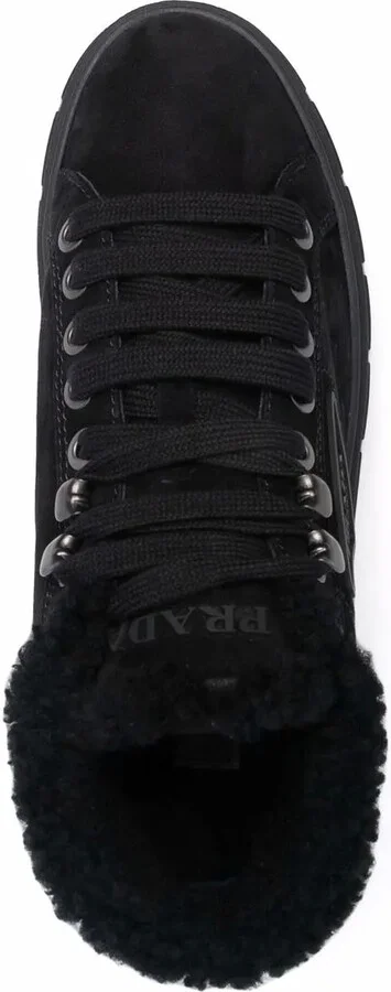 Logo Plaque Shearling Ankle Boots - Image 4