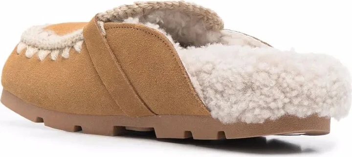 Logo-Plaque Shearling Mules - Image 3