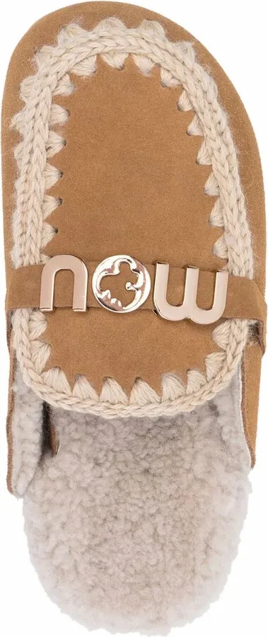 Logo-Plaque Shearling Mules - Image 4