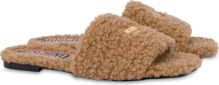 Logo-Plaque Shearling Sandals - Image 2