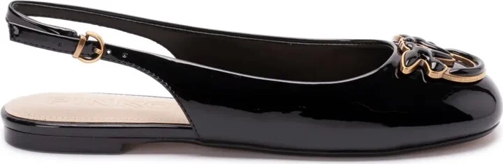 Logo-Plaque Slingback Ballerina Shoes
