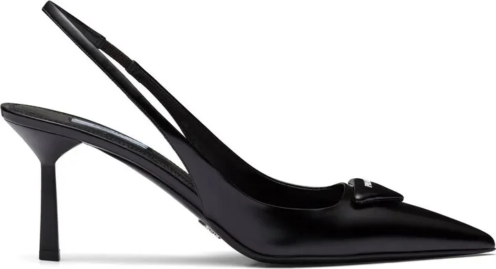 Logo-Plaque Slingback Pumps