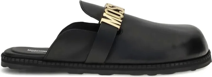 Logo-Plaque Slip-On Mules