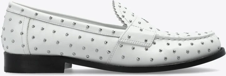Logo Plaque Studded Classic Lug Loafers