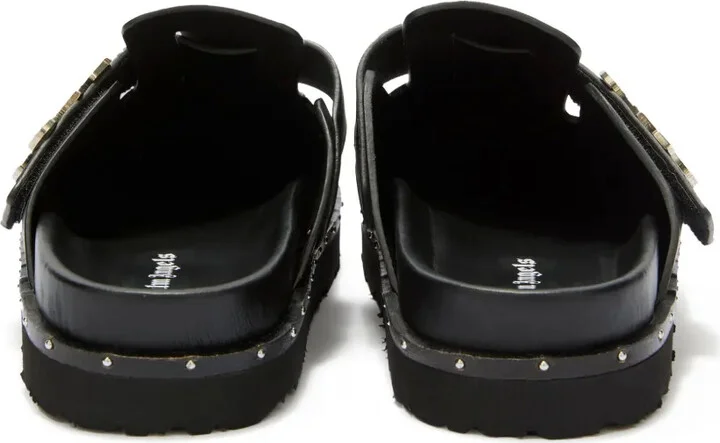 Logo-Plaque Studded Leather Mules - Image 3