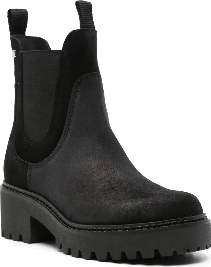 Logo-Plaque Suede Boots - Image 2