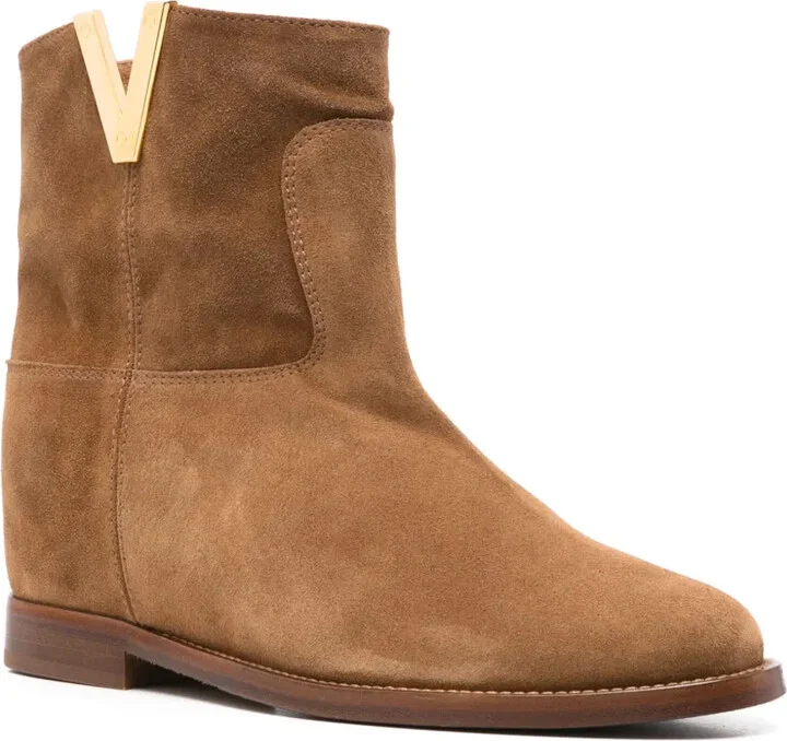 Logo-Plaque Suede Boots - Image 2